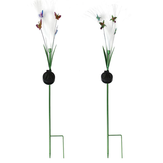 outstaues Elegant and Luminous Fiber Optic Lights-Solar Garden Lights for Stunning Garden Decor, Featuring Bright LED Colors and Graceful Butterfly Details