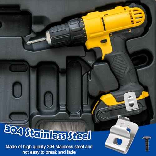 10PCS Belt Clips for Dewalt, Anglecai Drill Tool Clips Hook Kit 304 Stainless Steel Drill Belt Hook with Screws for Dewalt N268241 Fit for 20V Power Tools DCD980 DCD780B DCD785X DCD791D2 DCD795D2