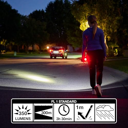 Wrap-It Storage Firefly Flashlight Ruby Red - Battery Powered Flashlight with Flashing Safety Lights for Walkers at Night with Wrist Strap and Pouch for Dog Walking Accessories