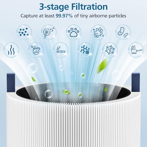 WILERDA Mini Max Replacement Filter for BLUEAIR Blue Pure Mini Max Air Purifier - White 2-Pack