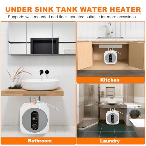 KENUOS 2.5 Gallon Under Sink Instant Hot Water Heater Gray 11.5x11.5x11in 120V