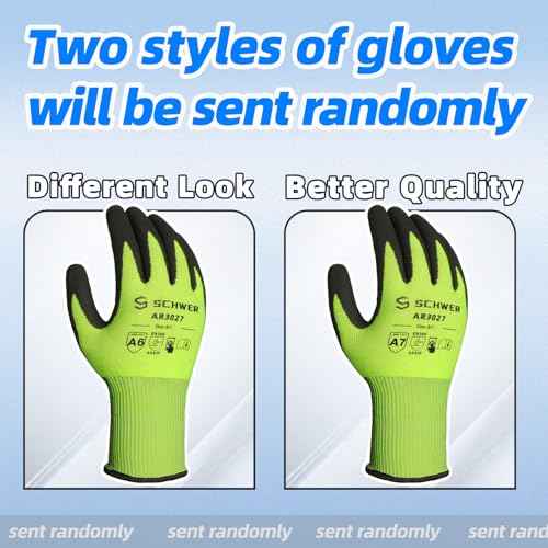 Schwer 2 Pairs Cut Resistant Gloves ANSI A6 Cut Proof Work Gloves, Touchscreen, for Men and Women Used for Woodworking, Glass Cutting, Construction, Cargo Handling, Car Repair, L
