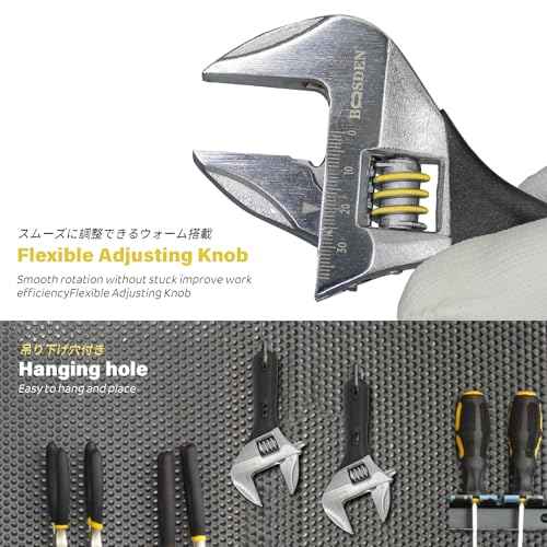 BOOSDEN Adjustable Wrench, 6 inch Stubby, Chrome Vanadium Steel, Ideal for Pipe, Gas Industry, and Disassembly