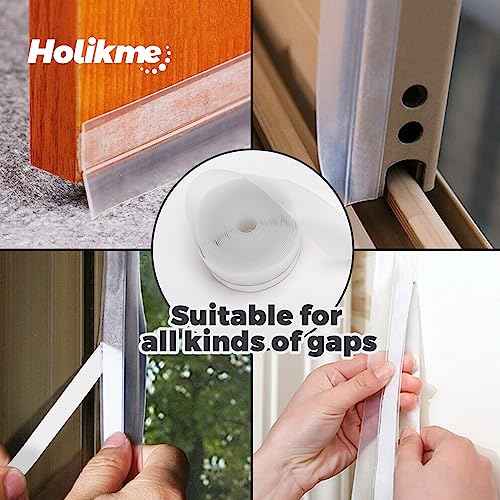 Holikme Weather Stripping Door Seal Strip 33 Feet, Sealing Sticker Sealing Tape for Door Draft Stopper Adhesive for Doors, Suitable for Windows, Doors