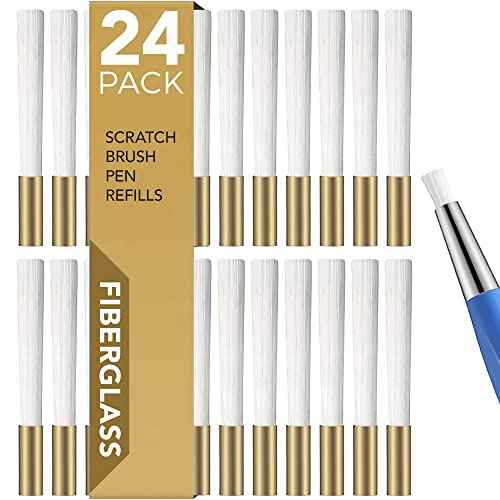 Pixiss Scratch Brush Refills, 24 Pack, Premium Fiberglass, Jewelry Making, Metal Polishing, and Finish Refills