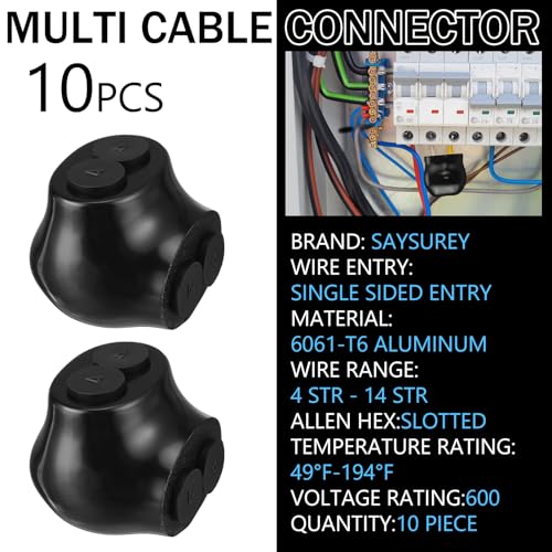 Saysurey 10 Pcs Insulated Multi Tap Connectors 4-14 AWG Wire Range