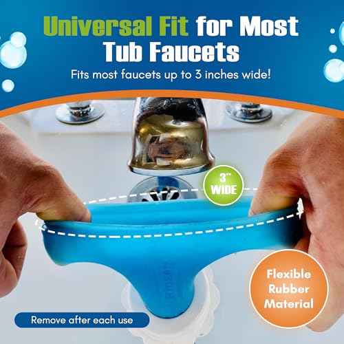 Rinseroo: Slip-On Tub Hose ? As Seen on Shark Tank ? 5ft Flex Bathtub Faucet Sprayer ? Easy Rinse for Pets, Hair & Cleaning ? No Installation Needed ? Fits Faucets Up to 3¡± Wide ? Mess-Free & Portable