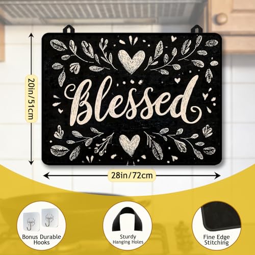 Blessed 28x20 in Glass Top Stove Cover Protector (Variation: Blessed) – Heat-Resistant Rubber Cooktop Pad