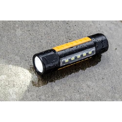 Cat CT3410 Dual Beam Aluminum Tactical Light ? Double-Duty 275 Lumen Top Beam, 200 Lumen Flood Panel Light, Black/Yellow