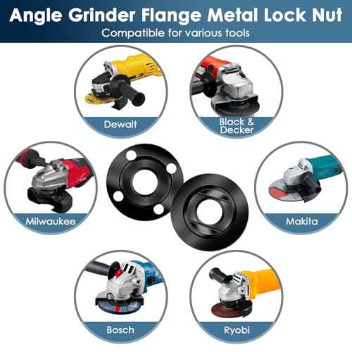 Angle Grinder Attachments 9PCS Nut Grinder Angle Grinder Wrench Kits 5/8-11 Flange Metal Lock Nut Compatible with Dewalt Milwaukee Makita193465-4 Metabo Bosch 4.5" 5" Grinder Parts