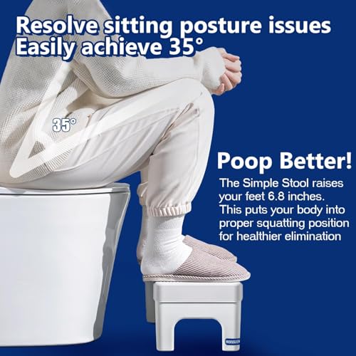 6.8 Inch Non-Slip Toilet Step Stool for Adults and Kids - Ergonomic Bathroom Aid