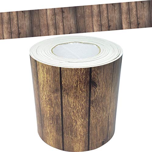 Teacher Created Resources Dark Wood Straight Rolled Border Trim - 50ft - Decorate Bulletin Boards, Walls, Desks, Windows, Doors, Lockers, Schools, Classrooms, Homeschool & Offices