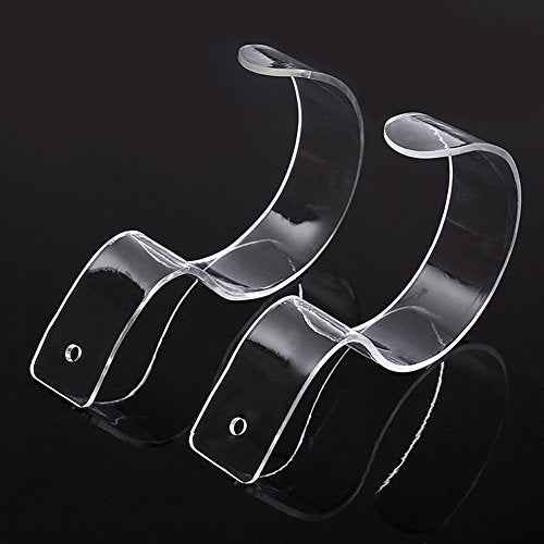 4 Pack Clear Acrylic Belt Display Stands Rack Holder Closet Organizer Space Saver Case for Men and Women Belt, Store Display or Home Use