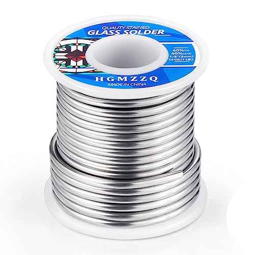 60/40 solder for stained glass,Industrial grade Solder for Glass Artisans,Dia 3mm (0.125") 1LB(1)