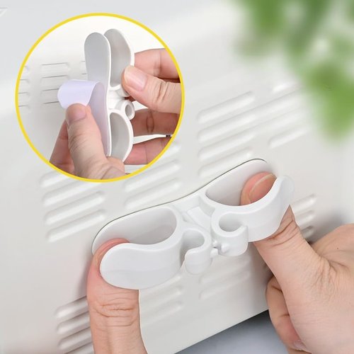 8 Pack Upgraded Stick On Cord Organizer for Kitchen Appliances,Black+White+Grey