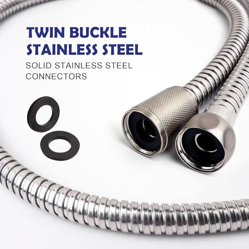 90 Inch Stainless Steel Shower Hose - Brushed Nickel Finish, Extra-Long Handheld Shower Replacement, Rivix
