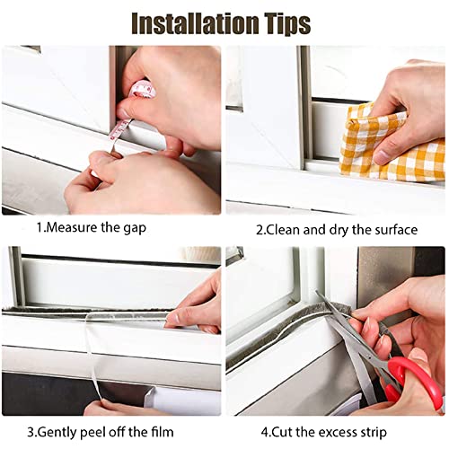 UpinFun 33 Ft Gray Self-Adhesive Weather Stripping for Doors & Windows, 0.35'' Wide x 0.2'' Thick - Variation of THIS listing