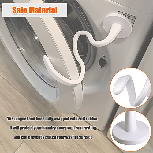 eHuangTools 2.6-Inch Magnetic Front-Loader Washer Door Prop — White, Removable Hose
