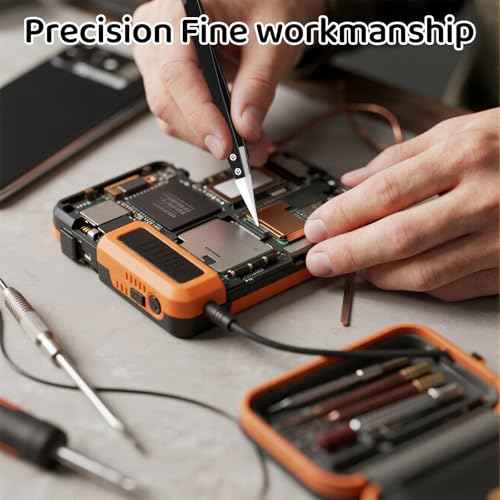 3 Pcs Precision Reverse Ceramic Tweezers Set - Non-Conductive Reverse Anti-Magnetic Solder Tweezers with Pointed & Curved Tips, Heat-Resistant Electronics Tool for Pinching Coils, PCB Repair (Black)