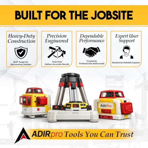AdirPro Red Beam Rotary Laser Detector LD-8 with Dual Display & Bubble Level