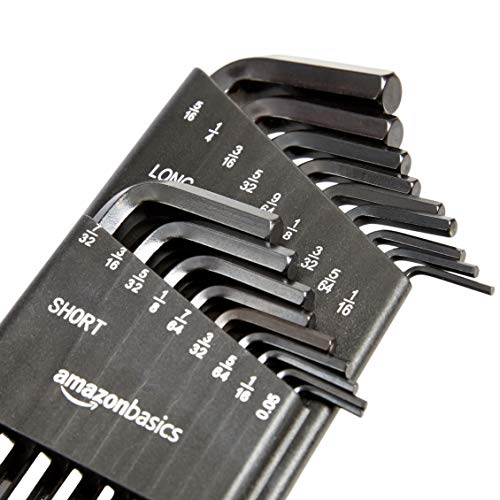 Black 36-Piece Allen Wrench Set with Long Arm, SAE & Metric | Chrome Vanadium Steel
