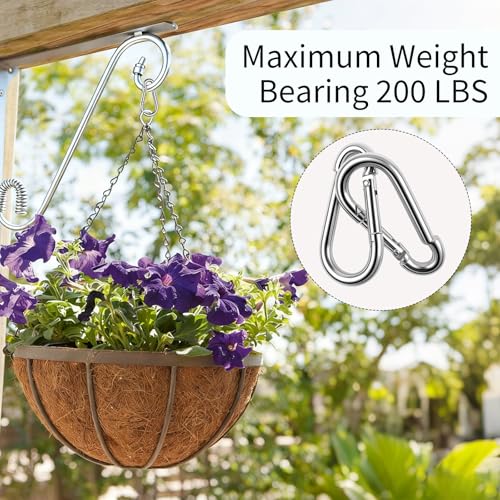 100 Pack M5 Spring Snap Hooks - Heavy Duty Galvanized Steel Carabiners for Camping Hiking Fishing