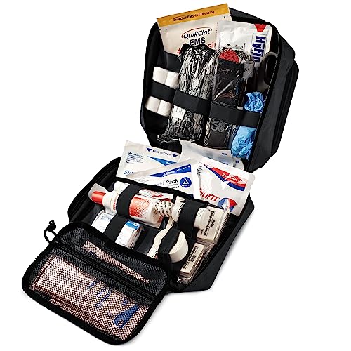 Scherber Vehicle Emergency Trauma Kit with 90+ Medical Supplies, NAR Tourniquet & CPR Mask