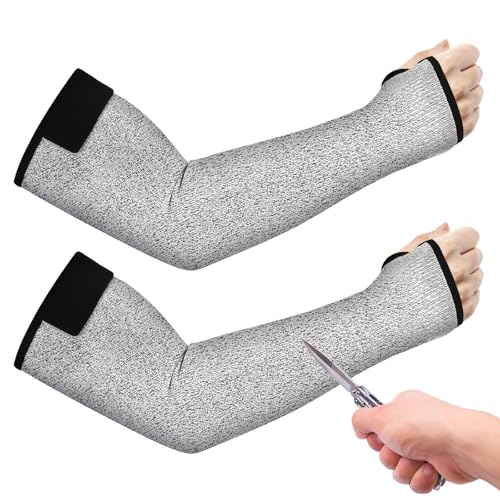 Cut Resistant Sleeves, 1 Pair Protective Sleeves for Arm Protectors for Thin Skin and Bruising with Thumb Hole for Gardening, Welding, Farming, Pet Grooming (Grey)