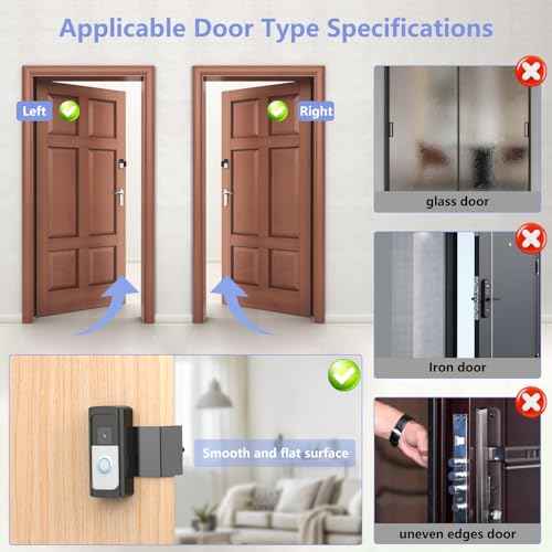 No-Drill RingDoorbell Mount, Anti-Theft Door Mount Bracket for Ring Video Doorbell (2024)/Battery Doorbell Plus/Pro/(2020 Release), Idea for Houses, Apartments, Businesses | Not for Security Doors