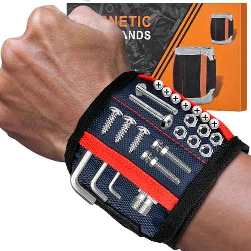 Magnetic Wristband for Tools Gifts for Men Powerful Magnets for Holding Screws Nail Stocking Stuffers Birthday Christmas Gifts for Dad Grandpa Husband Handyman Boyfriend Anniversary Fathers Day