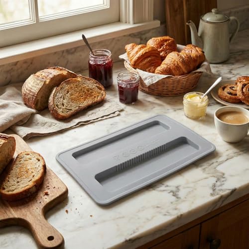 Dplolng Gray 2-Slice Silicone Toaster Cover - 15.7x10.3x1.1cm, Fits Most 2-Slice Toasters