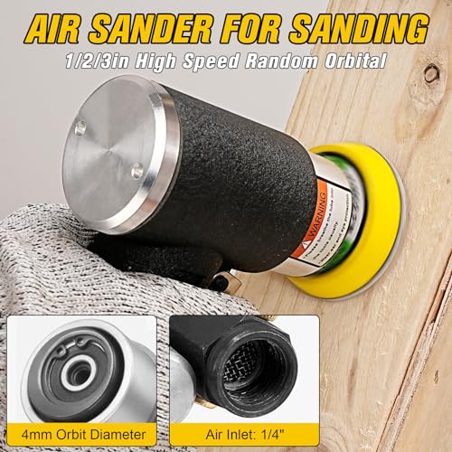 SI FANG 2'' & 3'' Mini Orbital Air Sander High Speed Pneumatic Polisher - Air Sander Only