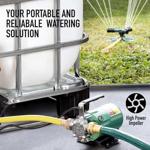 SumpMarine Water Transfer Pump Without On/Off Switch 115V 330 GPH Portable Electric Pump with 6' Hose Kit