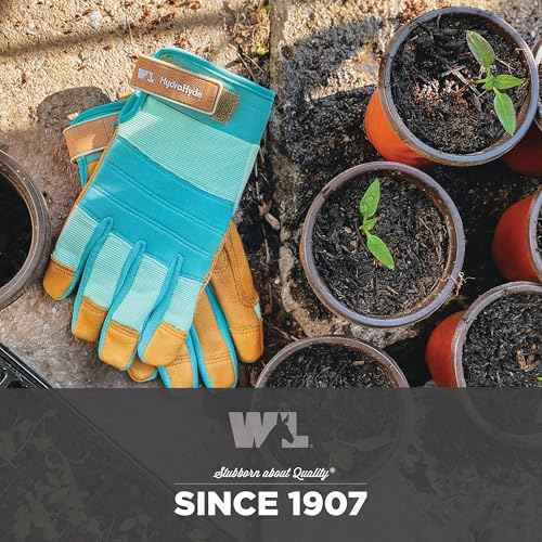 Wells Lamont Kids Gardening Gloves ? Durable Puncture & Abrasion-Resistant Cowhide ? Leather Palm, Safety Cuff, Snug Fit, Winged Thumb ? Youth All-Season Work Gloves for Kids ? Ages 5-8, Green (952M)