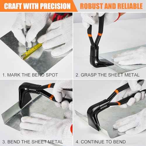 3-Piece Hand Seamers Sheet Metal Tools, Straight, 45¡Æand 90¡Æ Sheet Metal Bending Pliers, Sheet Metal Bender Set for Roof, HVAC, Workshop, DIY