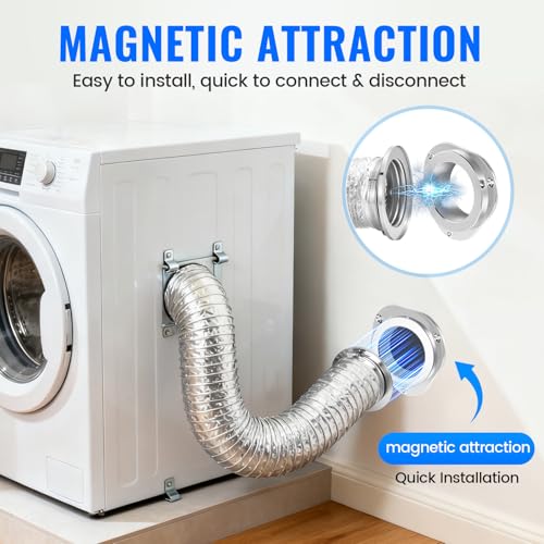 Annatuoli DV180 Magnetic Dryer Vent Kit L - Airtight Seal, Quick Connect & Aluminum Hose