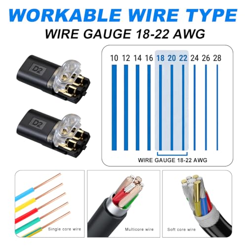 30PCS Low Voltage Wire Connectors with Locking Buckle for LED Light Strips, DIY Repair