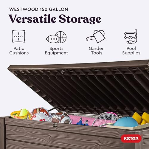 Keter Westwood Brown 150 Gallon Outdoor Storage Box & Bench