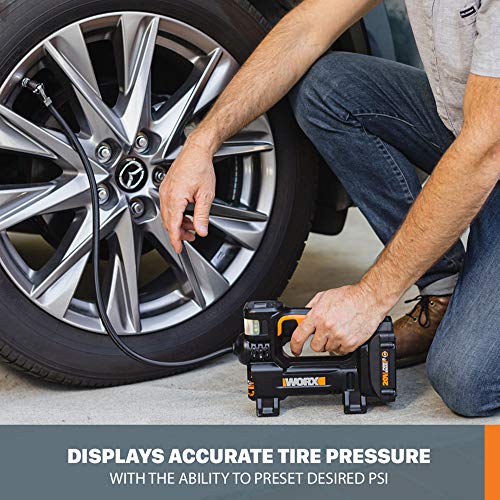 WORX Cordless Tire Inflator 20V Air Compressor with Accessories WX092L.9