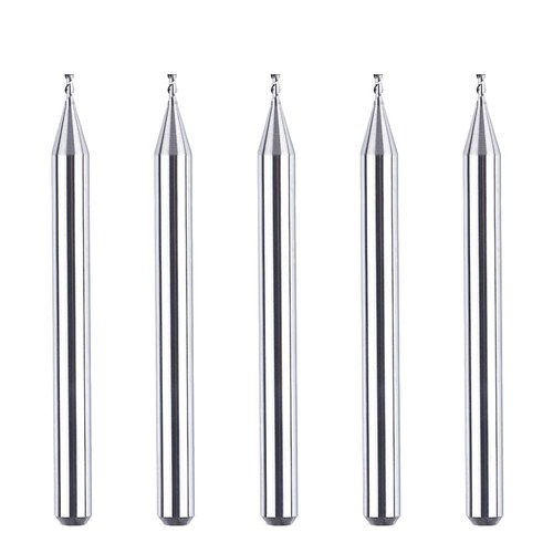 SpeTool 1/32 inch Cutting Diameter Carbide End Mill for Aluminum CNC Router Bits Set 5Pcs/Pack 1/8 inch Shank Size