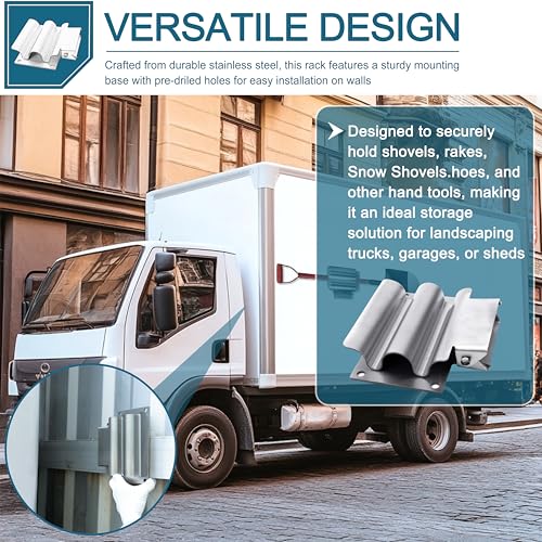 Shovel Holder, Spring Loaded Stainless for Dump Truck/Trailer,for Shovels, Rakes,Snow Shovels,Hoes, Heavy Duty # SH675SS