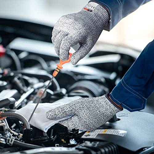 Cutting Gloves, 2 Pairs Cut Resistant Gloves, Cut Proof Gloves Kitchen, Cutting Gloves for Chef, Cut Gloves, Grey