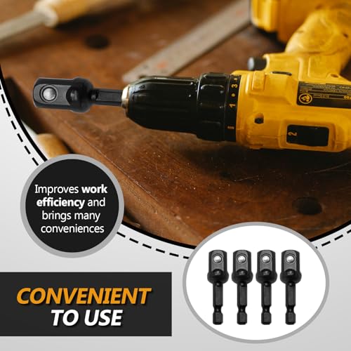 12 Pcs Impact Socket Adapter, Square Socket Extension Driver Bits Hex Adapter, Adapter Kit for Drills/Automotive/DIY(1/2 Inch)