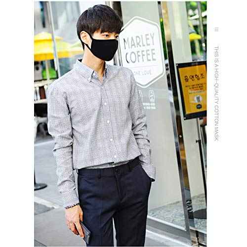 Pack 3 Dust Mouth Mask - All Cotton - Reusable Cloth Comfy Breathable Material Black Pack 3pcs