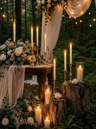 GenSwin Ivory Flameless Taper Candles Set with Remote & Timer - Safe LED Battery Operated Decor