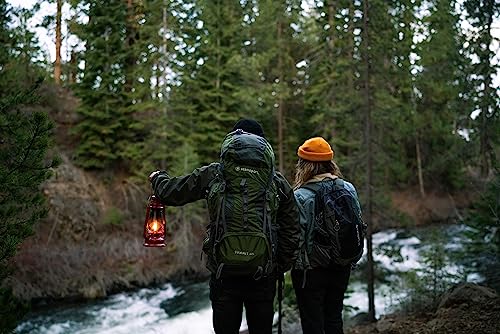 12 Inch Stansport Hurricane Lantern - Red Metal Oil Lamp with Adjustable Wick & Glass Globe, Portable Emergency & Camping Light