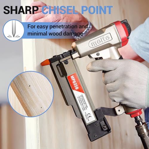 meite 23 Gauge Pin Nails, 1-3/8 Inch Micro Headless Pins - Galvanized 23GA Pins Nails for Nail Gun, Ideal for Fine Woodworking and Trim Work (2,000 Counts)