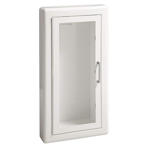 Fire Extinguisher Cabinet | Made in USA | JL Industries 1017F10 | Full Glass Door | Semi-Recessed | 3" Rolled Trim | ADA Compliant