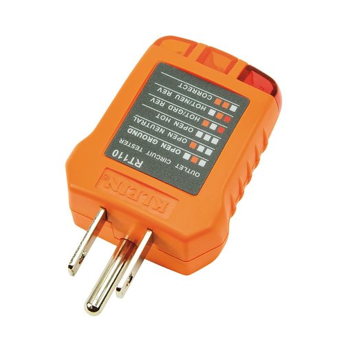 Klein Tools RT110 Outlet Tester, AC Electrical Receptacle Tester for North American Outlets