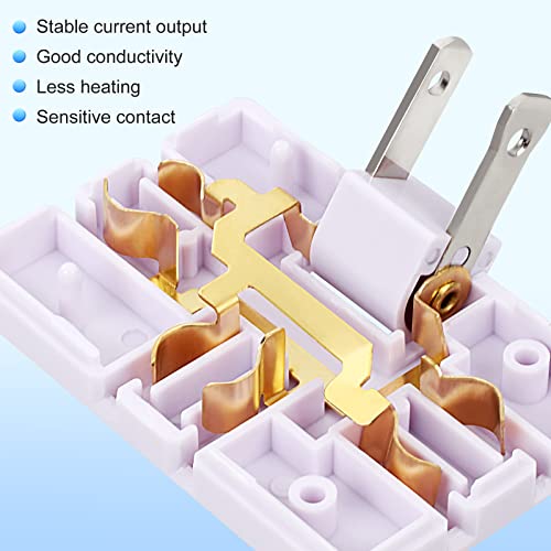 Romeda 3-Pack White Flat Wall Outlet Extenders Foldable 3-Way Adapter for Home & Travel